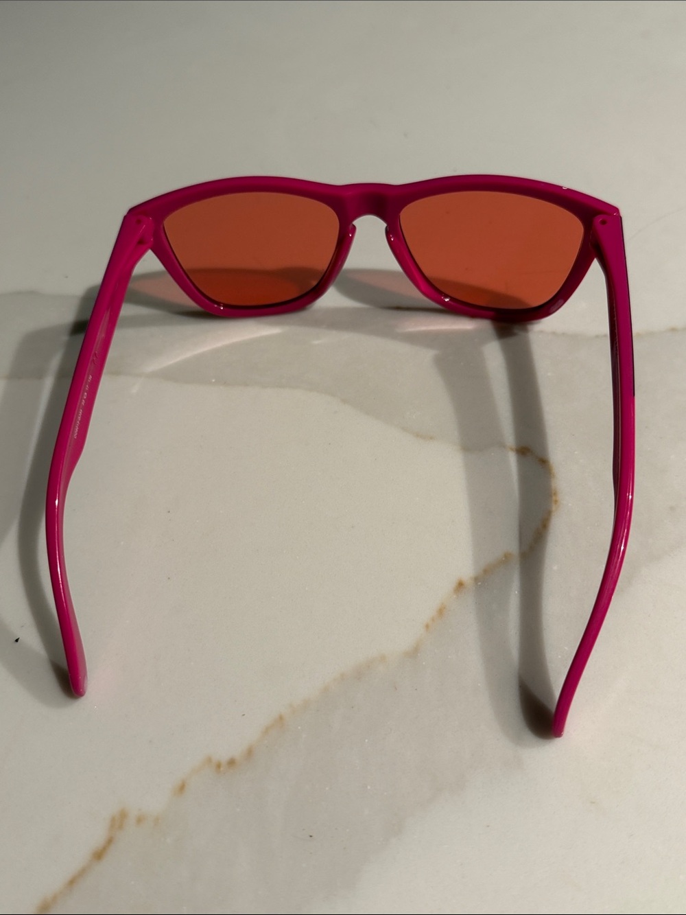 Oakley Hot Pink and Black Frogskins Sunglasses with Semi-Mirror Lenses - Picture 4 of 5